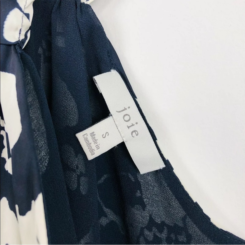 Joie Blue Ertha Halter Neck Blouse Top Sz S View 3